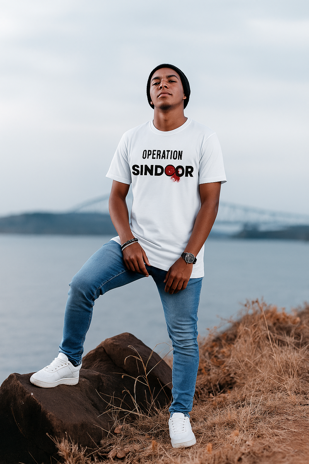 Operation Sindoor White Oversized T-shirt