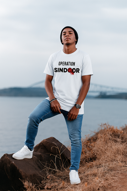 Operation Sindoor White Oversized T-shirt