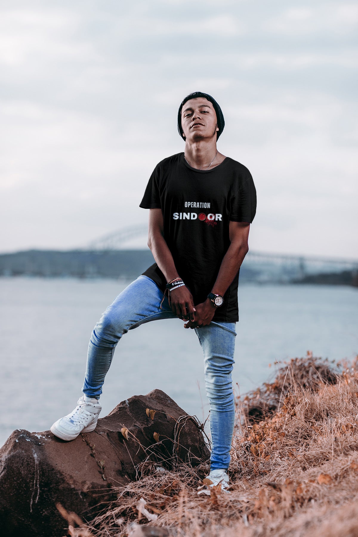 operation Sindoor Black Oversized T-shirt